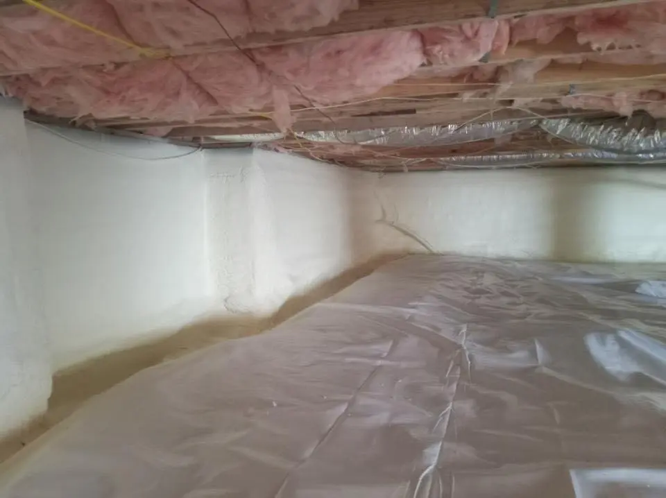 Crawl space encapsulation with closed-cell spray foam for Spray Foam Roofing in Mundy